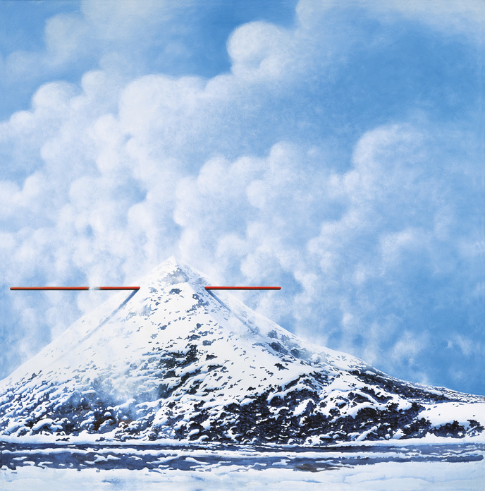 ZU GAST IM KH 2025 HANS FRIEDRICH_Berg – Verletzung der Landschaft _1975_170 x 170 cm_Foto Hans Friedrich | © ZU GAST IM KH 2025 HANS FRIEDRICH_Berg – Verletzung der Landschaft _1975_170 x 170 cm_Foto Hans Friedrich